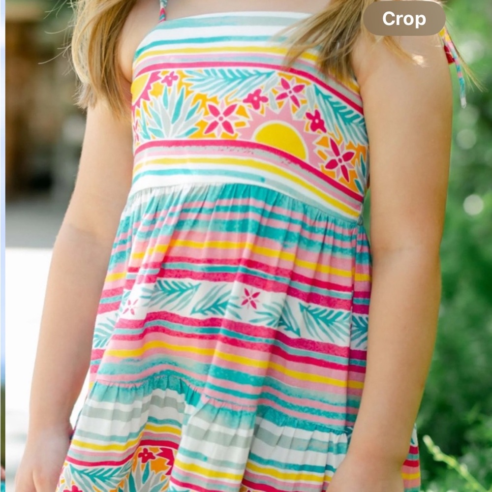 NWT 4T Kenny Flowers Mayakoba Colorful Striped Kids resort Dress